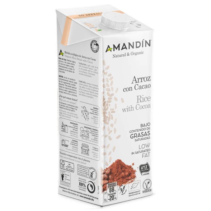 Ecomil Bebida de avellana sin azúcares Bio 1 L  Bebida orgánica de  almendra - Organic almond milk - Lait d'amande biologique