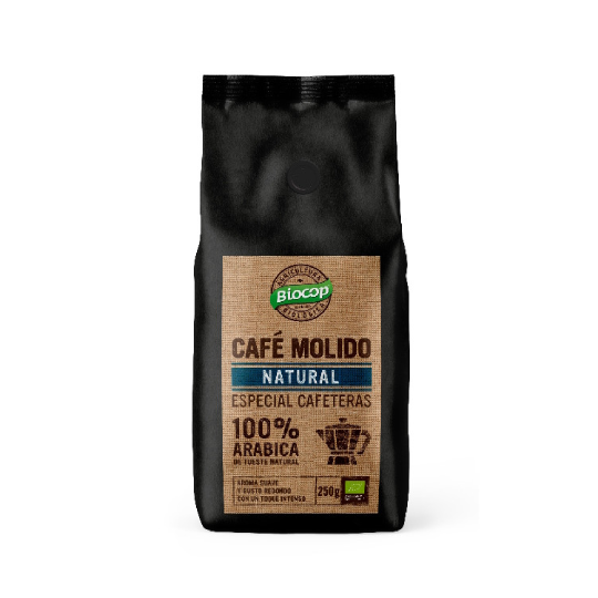 Café molido 100% Arábica para cafetera Biocop 250 gramos