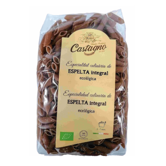 Macarrones integrales de espelta Castagno 500g.