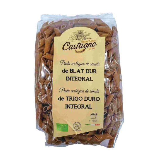 Macarrones trigo integral Castagno 500g.