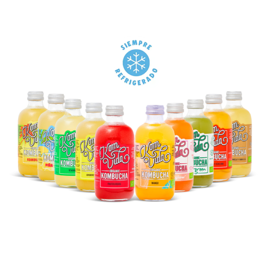 Komvida Kombucha Pack Multisabor 12 botellas de 250ml.